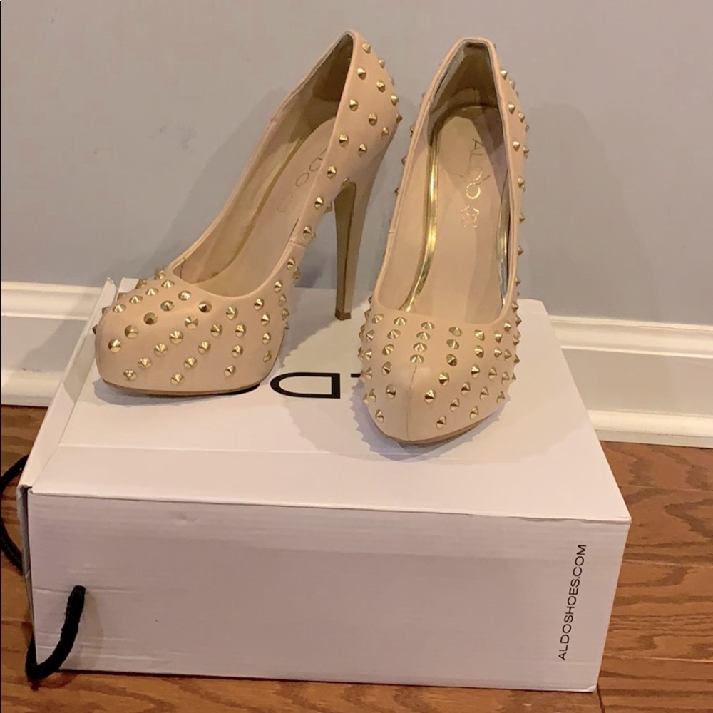 Aldo Heels with Gold studs